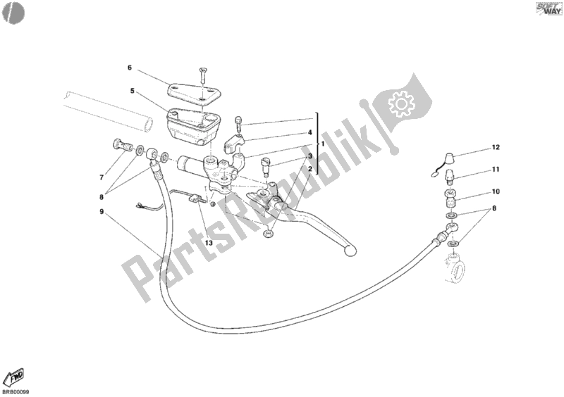 Tutte le parti per il Pompa Frizione del Ducati Sport ST4 S USA 996 2005